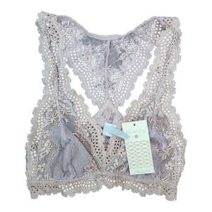 Eberjey Colette Racerback Bralette Quartz Lavender Lace B718R Womens Size Medium